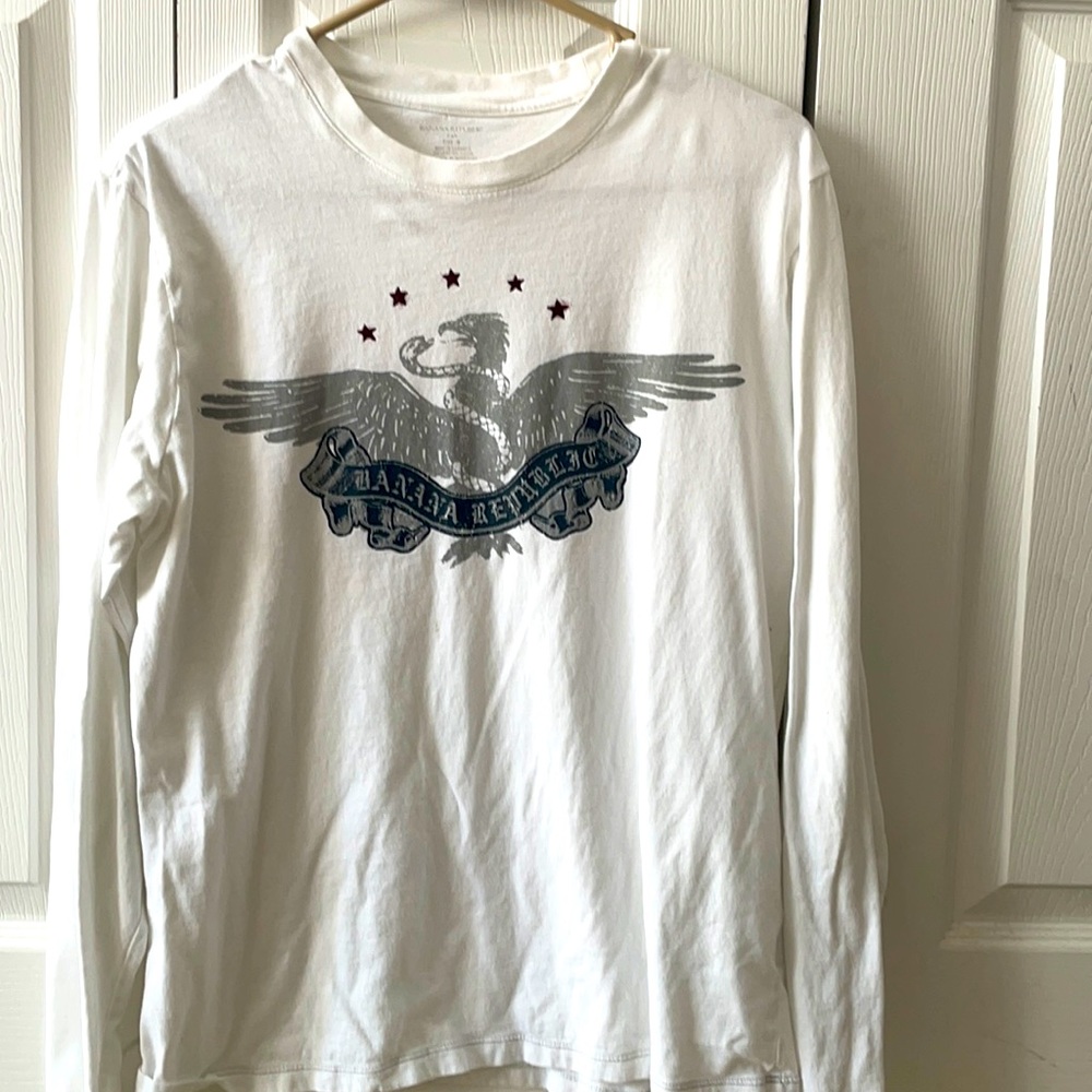 Banana republic white long sleeve, men’s. Size: Medium